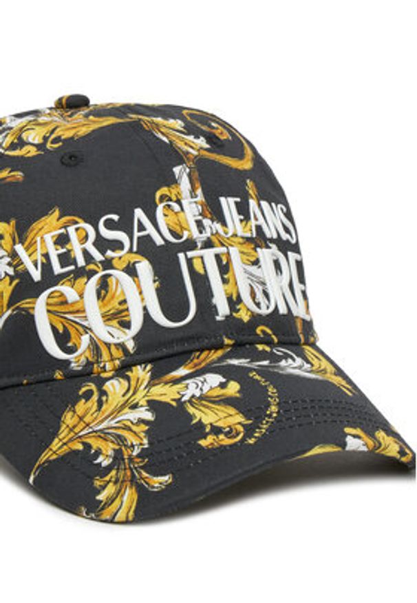 Versace Jeans Couture Czapka z daszkiem 78VAZK10 Czarny. Kolor: czarny. Materiał: materiał, bawełna