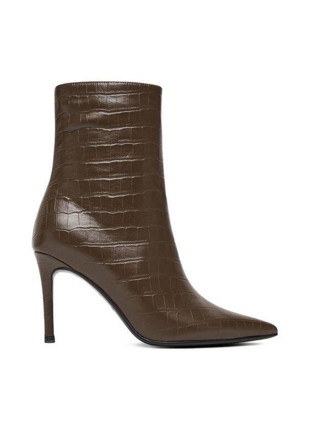 Eva Minge Botki EO-DEMI-GLC6303-6-320 Brązowy. Kolor: brązowy. Materiał: skóra