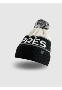 4f - 4F Czapka zimowa z dodatkiem wełny męska - czarna L. Kolor: czarny. Materiał: wełna. Sezon: zima. Styl: casual, klasyczny #1