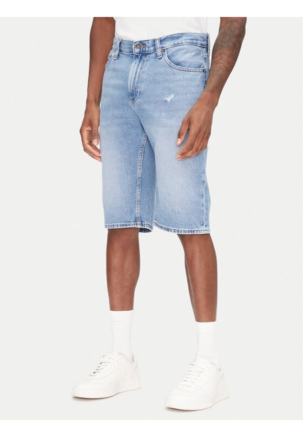 Tommy Jeans Szorty jeansowe Ryan DM0DM21855 Niebieski Slim Fit. Kolor: niebieski. Materiał: bawełna