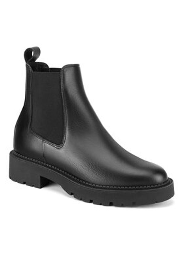 Gino Rossi Botki ALBA-25830NB Czarny. Kolor: czarny. Materiał: skóra