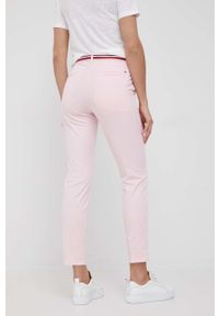 TOMMY HILFIGER - Tommy Hilfiger spodnie HAILEY damskie kolor różowy fason chinos high waist. Stan: podwyższony. Kolor: różowy #3