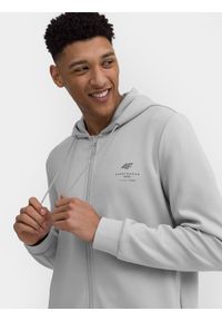 4f - 4F Bluza dresowa rozpinana z kapturem męska 3XL. Okazja: na co dzień. Typ kołnierza: kaptur. Kolor: szary. Materiał: dresówka. Styl: klasyczny, casual