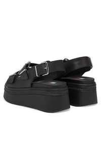 Tommy Jeans Sandały Tjw Wedge Sandal EN0EN02774 Czarny. Kolor: czarny. Materiał: skóra #4