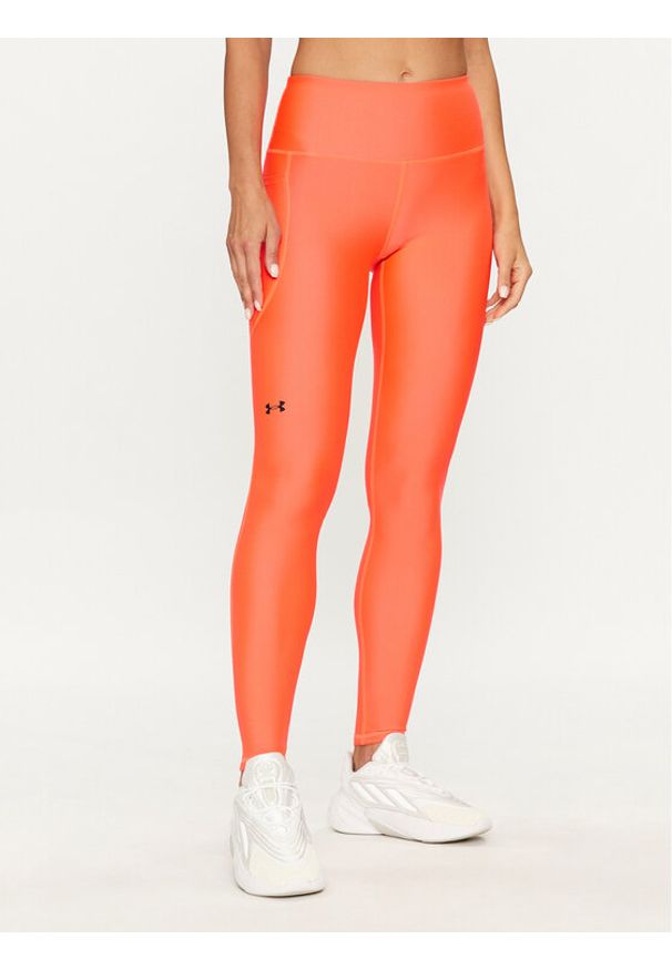 Under Armour Legginsy Armour Hirise Leg 1365336 Pomarańczowy Compression Fit. Kolor: pomarańczowy. Materiał: syntetyk