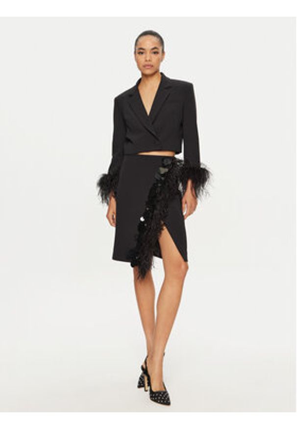 Pinko - PINKO Spódnica midi 102941 A1JX Czarny Slim Fit. Kolor: czarny. Materiał: syntetyk