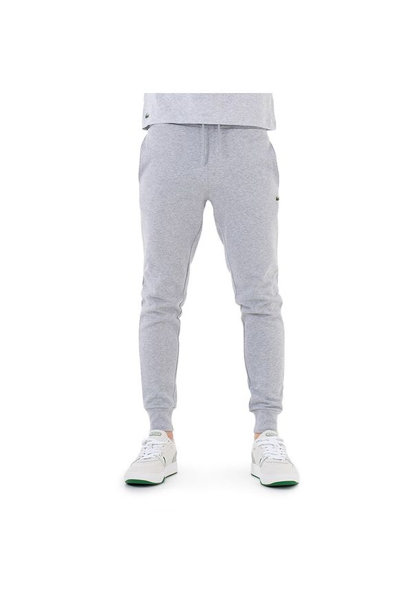 Spodnie Lacoste Tracksuit Trousers Bottom XH9624-CCA - szare. Kolor: szary. Materiał: bawełna, poliester, dresówka, materiał