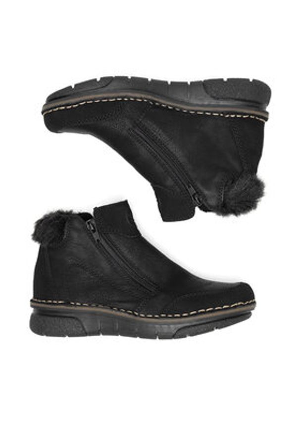 Rieker Botki 73352-00 Czarny. Kolor: czarny. Materiał: materiał