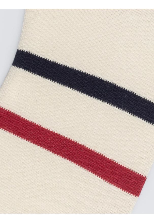 Big-Star - Stopki męskie z dwoma paskami białe Sherlock 100. Kolor: biały. Materiał: skóra, bawełna, materiał