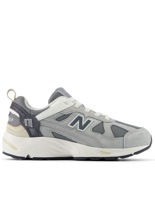 Buty młodzieżowe New Balance PV878GG1 - szare. Kolor: szary. Materiał: zamsz, materiał, skóra, guma, syntetyk. Szerokość cholewki: normalna