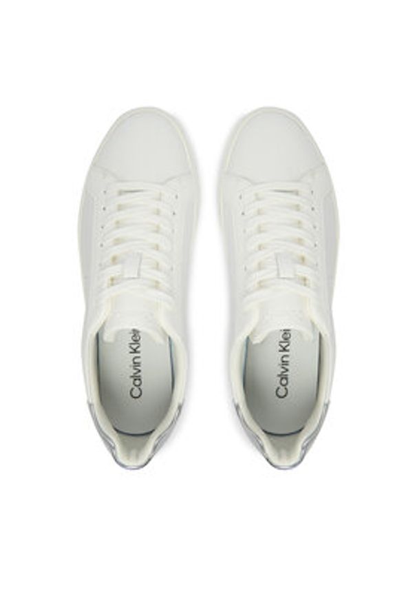 Calvin Klein Sneakersy Low Pro Cups Laceup Lth Met HW0HW02846 Biały. Kolor: biały. Materiał: skóra
