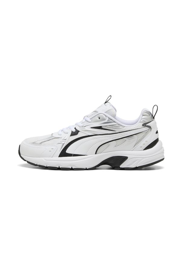 Sneakersy męskie Puma Milenio Tech. Kolor: biały. Materiał: syntetyk, materiał. Szerokość cholewki: normalna. Sezon: lato. Sport: turystyka piesza