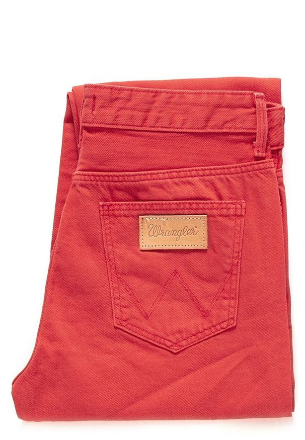 Wrangler - SPODNIE WRANGLER DAMSKIE CROPPED STRAIGHT RED W229DM23K. Materiał: materiał