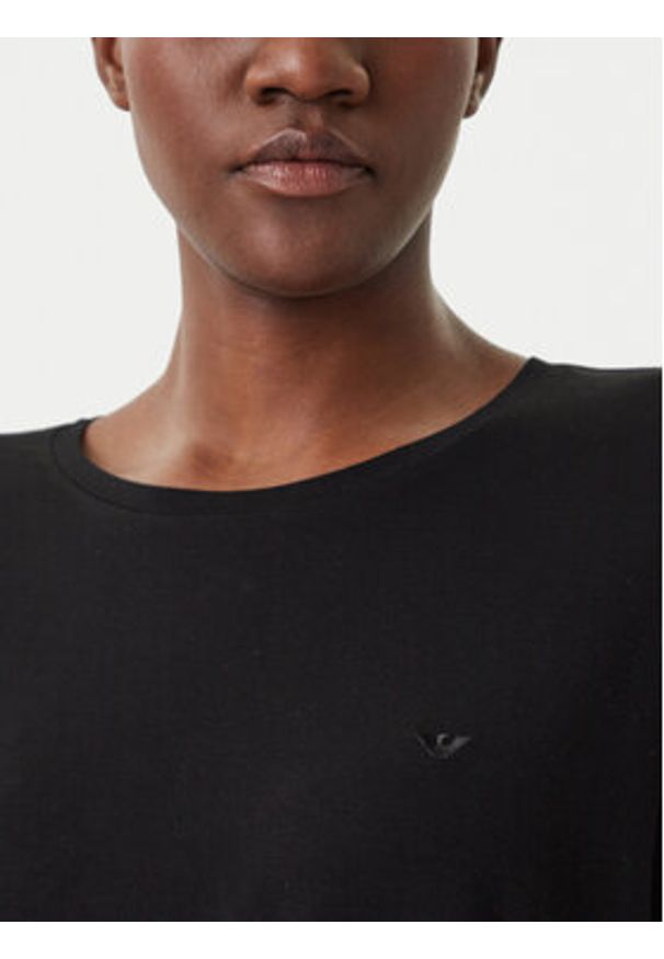 Emporio Armani T-Shirt EW003407 AF20240 UC001 Czarny Regular Fit. Kolor: czarny. Materiał: wiskoza