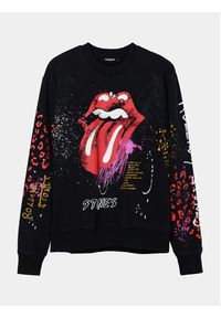 Desigual Bluza The Rolling Stones 24SWSK39 Czarny Regular Fit. Kolor: czarny. Materiał: bawełna #4