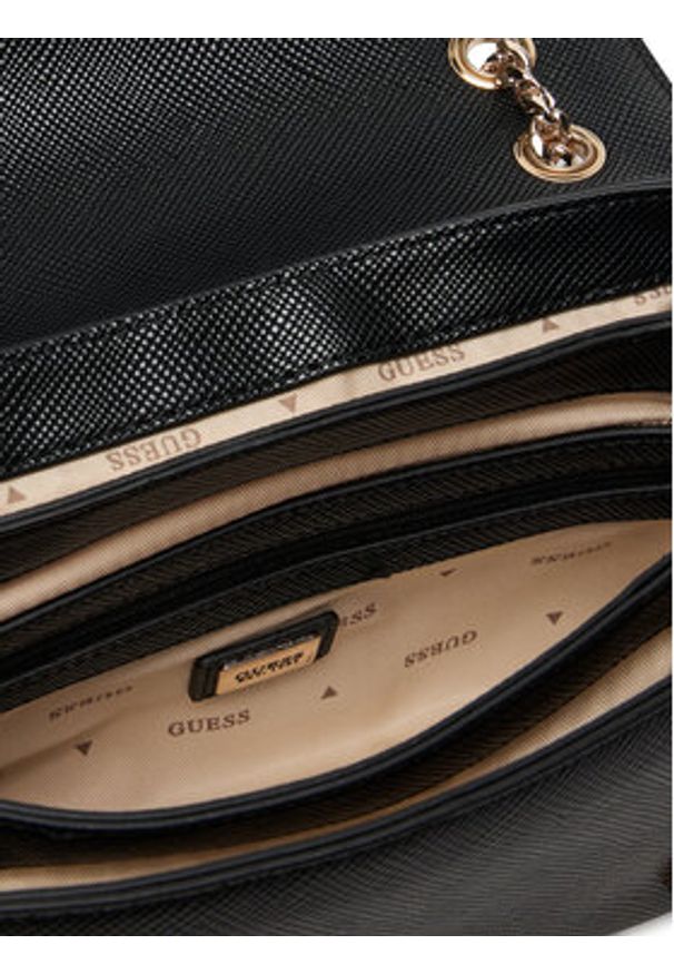 Guess Torebka Noelle II HWZG96 72210 Czarny. Kolor: czarny. Materiał: skórzane