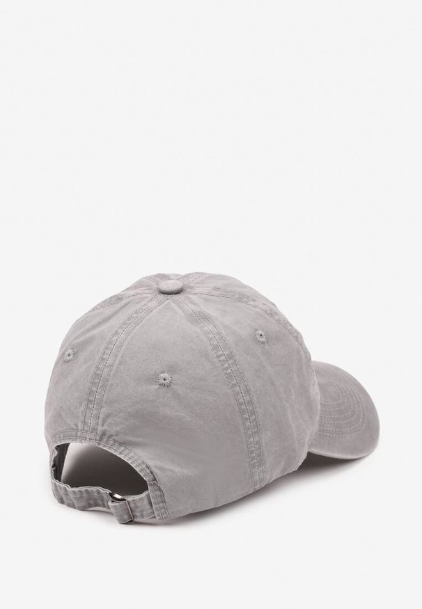 Born2be - Szara Czapka z Daszkiem z Bawełny z Napisem Reiriana. Kolor: szary. Materiał: bawełna. Wzór: napisy. Sezon: lato, wiosna. Styl: elegancki, casual
