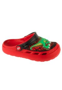 skechers - Klapki na basen chłopięce, Foamies: Swifters - T-Rex-Brights. Kolor: czerwony. Sport: pływanie