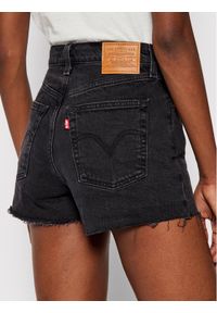 Levi's® Szorty jeansowe Ribcage 77879-0052 Czarny Slim Fit. Kolor: czarny. Materiał: jeans #3