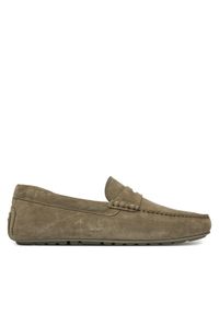 BOSS Mokasyny Noel_Mocc_sdpeb 50541750 Khaki. Kolor: brązowy. Materiał: skóra, zamsz