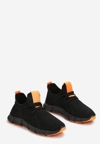 Born2be - Czarno-Pomarańczowe Buty Sportowe Kolire. Zapięcie: bez zapięcia. Kolor: czarny. Materiał: materiał