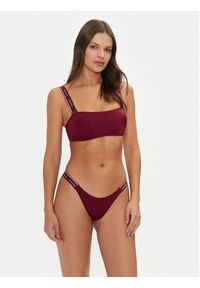 Calvin Klein Swimwear Góra od bikini KW0KW02731 Bordowy. Kolor: czerwony. Materiał: syntetyk