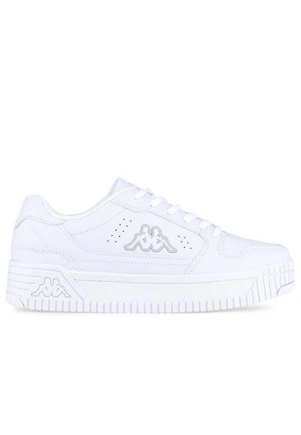 Buty Kappa Emela 243235-1010 - białe. Okazja: na co dzień. Kolor: biały. Materiał: guma, materiał, syntetyk. Szerokość cholewki: normalna