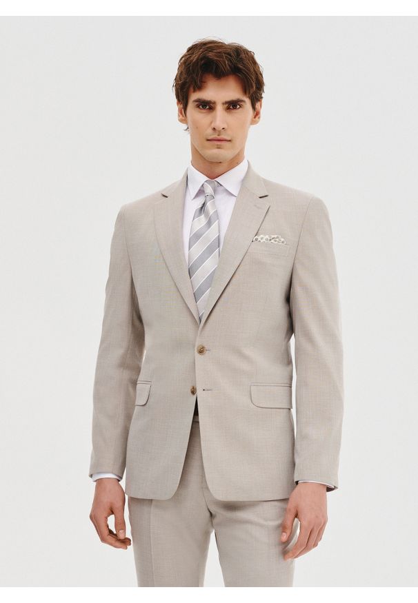 Pako Lorente - PAKO LORENTE – Marynarka garniturowa w kolorze beżowym. Kolor: beżowy. Materiał: poliester, elastan, wiskoza. Wzór: gładki