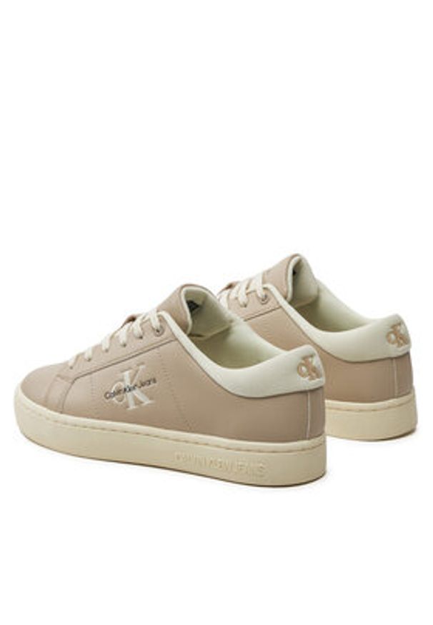 Calvin Klein Jeans Sneakersy Classic Cupsole Lowlaceup Lth Wn YW0YW01444 Beżowy. Kolor: beżowy. Materiał: skóra