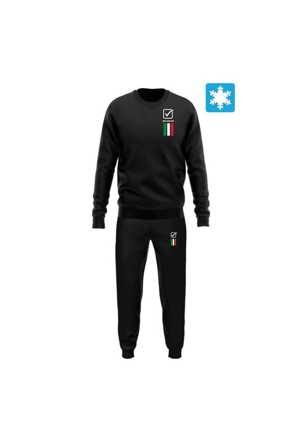 Givova - GIVOVA Tuta Italia 100 Dres męski z felpy XS. Kolor: czarny. Materiał: dresówka