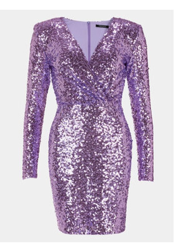 Swing Sukienka koktajlowa 5AG13800 Fioletowy Slim Fit. Kolor: fioletowy. Materiał: syntetyk. Styl: wizytowy