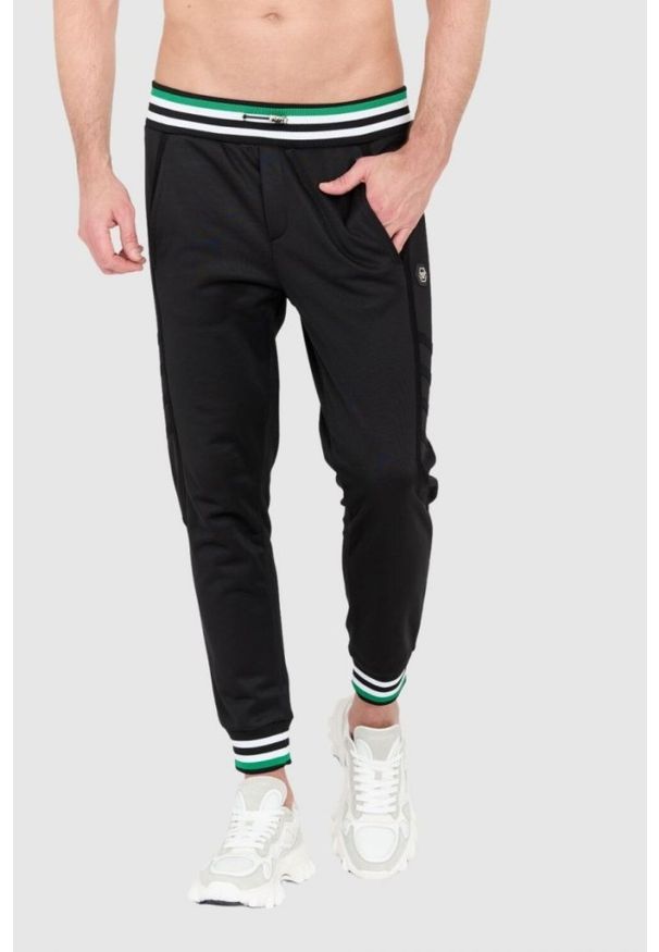 Philipp Plein - PHILIPP PLEIN Dres męski z czaszką i kośćmi. Kolor: czarny. Materiał: dresówka