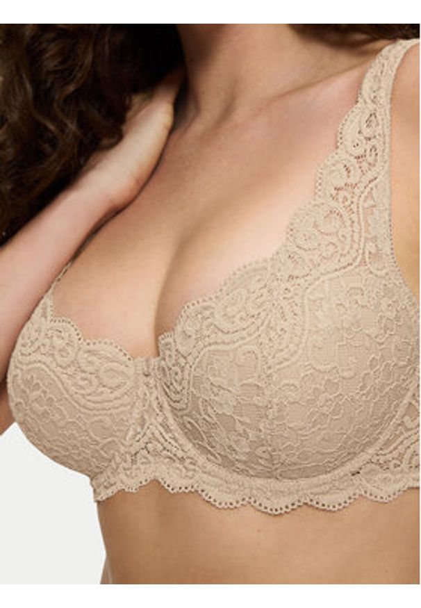 Triumph Biustonosz z fiszbiną Amourette 10209584 Beżowy. Kolor: beżowy. Materiał: syntetyk