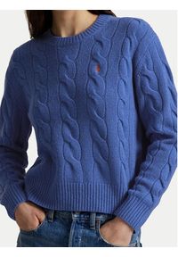 Polo Ralph Lauren Sweter 211A91216004 Niebieski Straight Fit. Typ kołnierza: polo. Kolor: niebieski. Materiał: wełna