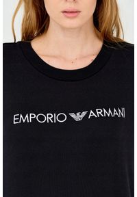 Emporio Armani - EMPORIO ARMANI Dresy damskie czarne. Kolor: czarny. Materiał: bawełna. Wzór: haft