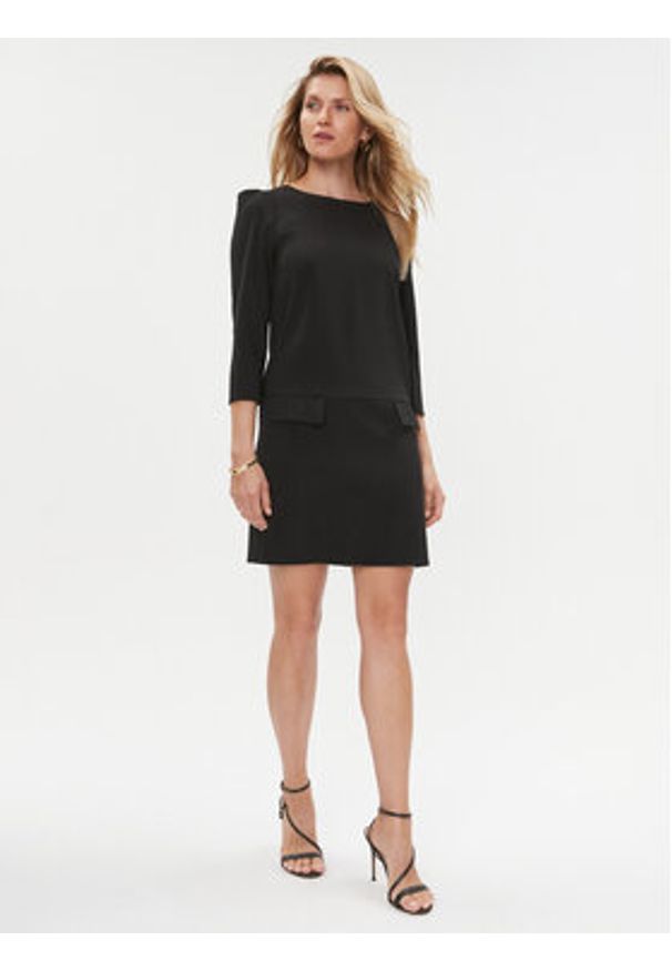 Rinascimento Sukienka codzienna CFC0115556003 Czarny Regular Fit. Okazja: na co dzień. Kolor: czarny. Materiał: syntetyk. Typ sukienki: proste. Styl: casual