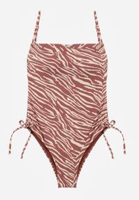 Born2be - Brązowy Strój Kąpielowy z Wiązaniami po Bokach Penira. Kolor: brązowy #4