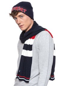 Wrangler - MĘSKA CZAPKA ZIMOWA WRANGLER KABEL BEANIE BLUE DEPTHS W0U1UHXJY 112125780. Sezon: zima