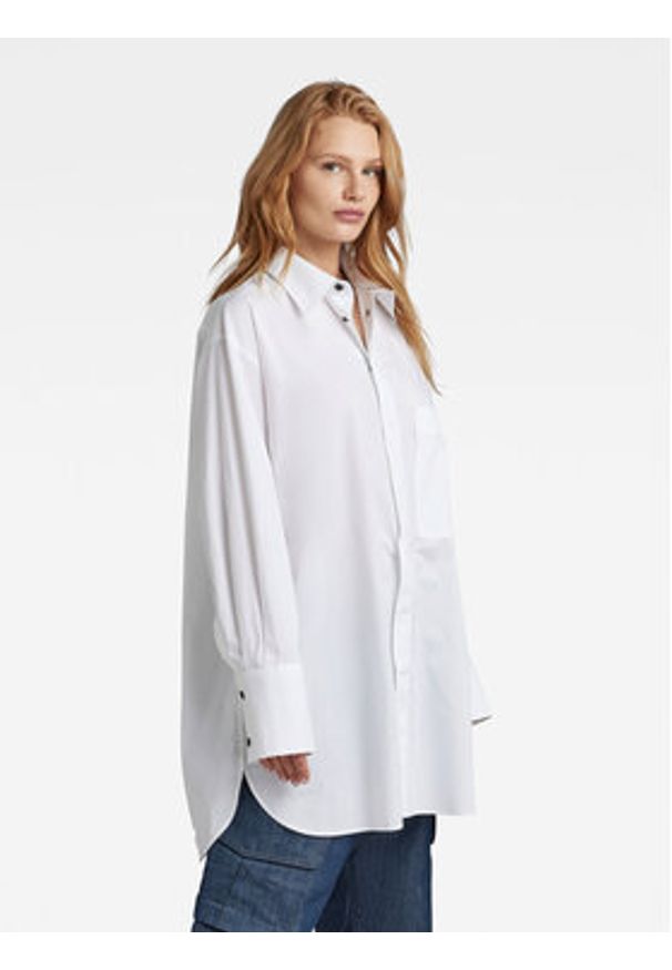 G-Star RAW - G-Star Raw Koszula D22492-4481-110 Biały Oversize. Kolor: biały. Materiał: bawełna
