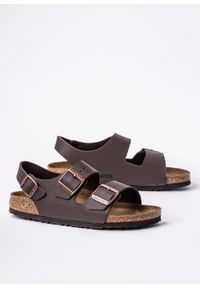 Sandały damskie brązowe Birkenstock Milano BF. Kolor: brązowy. Sezon: lato. Styl: młodzieżowy, sportowy