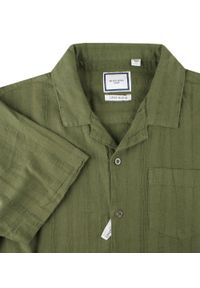 Letnia Koszula Weekendowa z Lnem - Brave Soul - Khaki. Okazja: na co dzień. Kolor: brązowy. Materiał: len, bawełna. Sezon: lato. Styl: casual #4