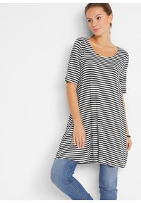 bonprix - Tunika shirtowa z mieszanki wiskozy. Kolor: czarny. Materiał: wiskoza. Długość rękawa: krótki rękaw. Długość: krótkie #1