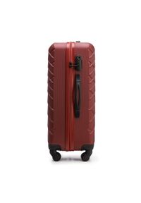 Wittchen - Średnia walizka z ABS-u w ukośną kratkę bordowa. Kolor: czerwony. Materiał: guma. Wzór: kratka #6