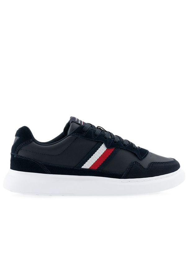 TOMMY HILFIGER - Buty Tommy Hilfiger Lightweight Leather FM0FM04427-DW5 - granatowe. Okazja: na co dzień. Kolor: niebieski. Materiał: materiał, poliester, skóra. Szerokość cholewki: normalna