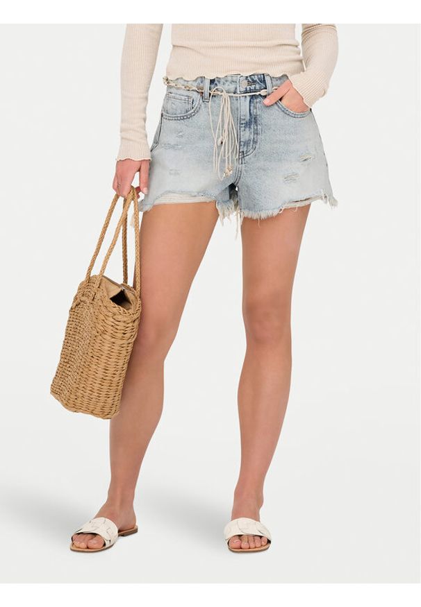 only - ONLY Szorty jeansowe Zuma 15349510 Niebieski Regular Fit. Kolor: niebieski. Materiał: bawełna