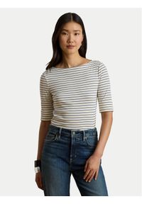 Lauren Ralph Lauren - LAUREN RALPH LAUREN Bluzka Judy 200P13919005 Kremowy Regular Fit. Kolor: kremowy. Materiał: bawełna #1