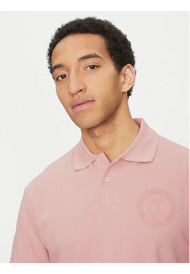 Just Cavalli Polo 78OAGT01 Różowy Regular Fit. Typ kołnierza: polo. Kolor: różowy. Materiał: bawełna