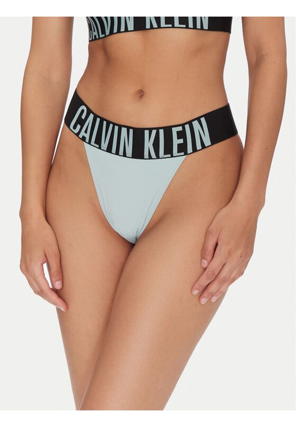 Calvin Klein Underwear Stringi 000QF7638E Niebieski. Kolor: niebieski. Materiał: syntetyk