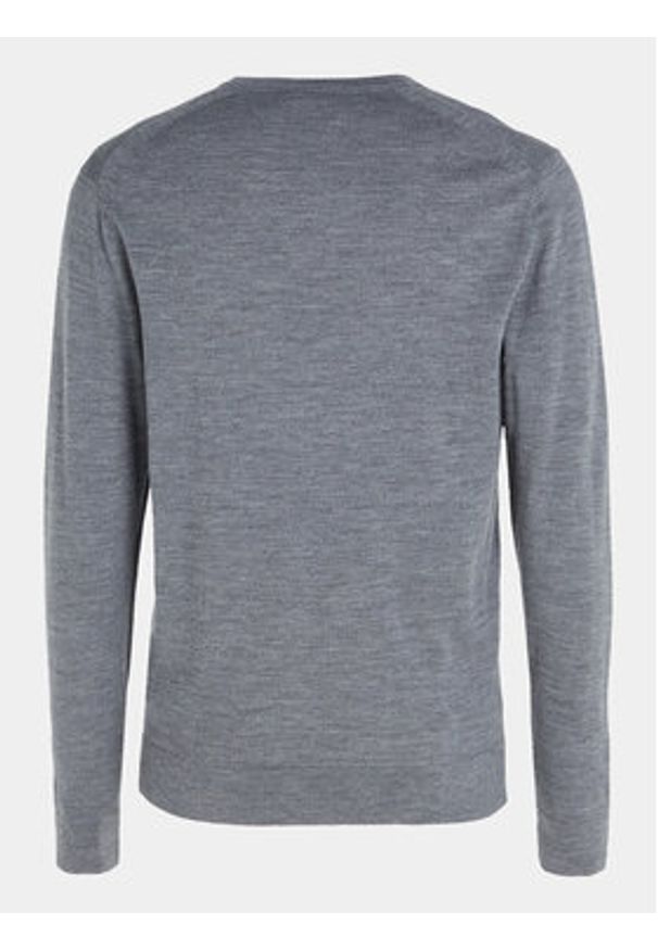 Calvin Klein Sweter K10K110423 Szary Slim Fit. Kolor: szary. Materiał: wełna