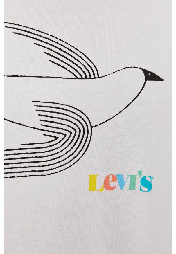 Levi's® - Levi's - T-shirt. Okazja: na co dzień, na spotkanie biznesowe. Kolor: biały. Materiał: bawełna, dzianina. Wzór: nadruk. Styl: biznesowy, casual